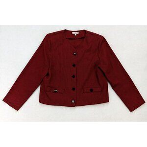 Item-Eyes Vintage Women's Blazer Suit Jacket Size 12 Red Black Unlined